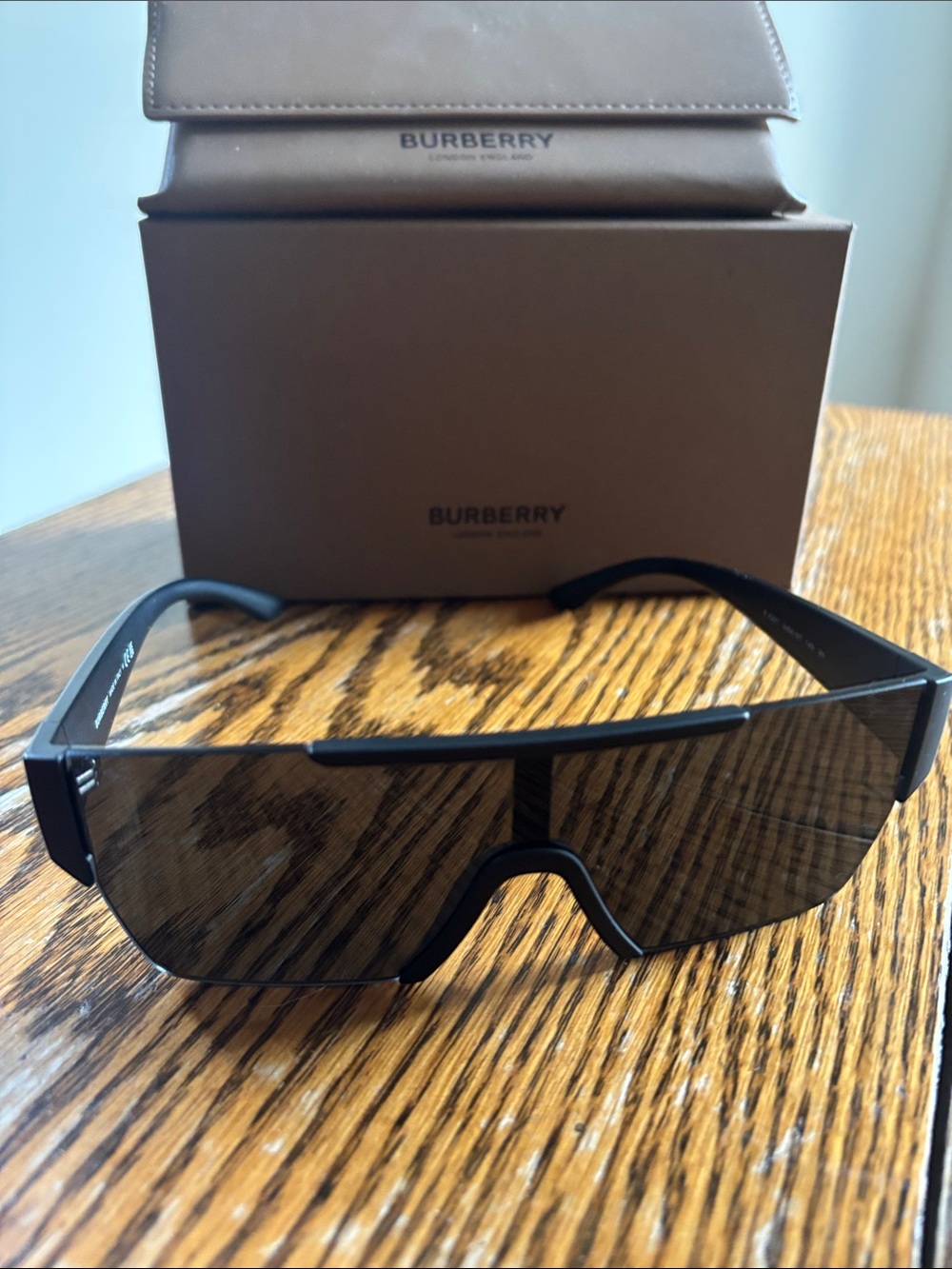 Burberry Matte Black Shield Sunglasses